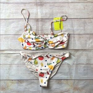 NWT Kitty and Vibe Colorful Fruit Pattern Bikini Set 🩵